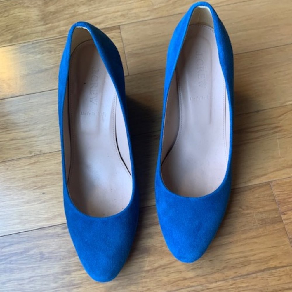 Blue Suede Jcrew Wedge. Size 7.5